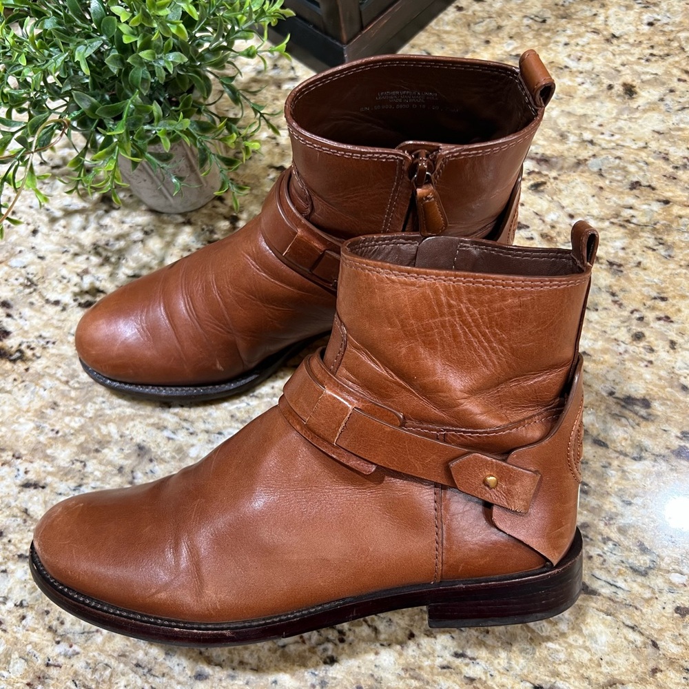 Tory Burch Colton Brown Leather Ankle Boots 7.5